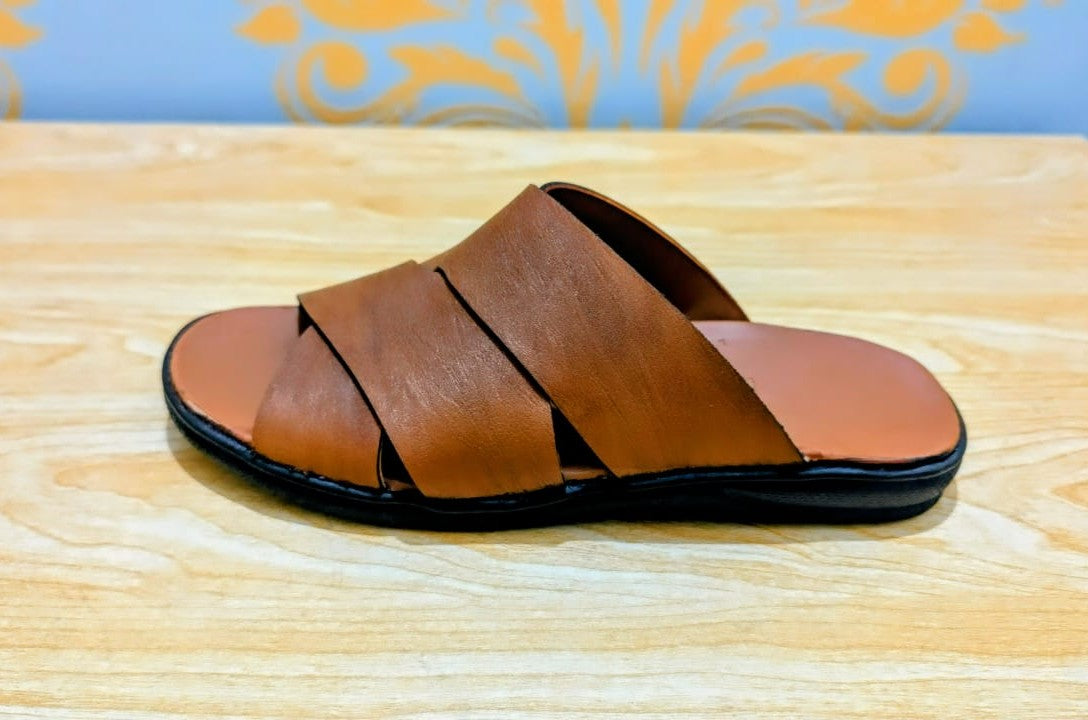 Handcrafted Brown Casual Slippers