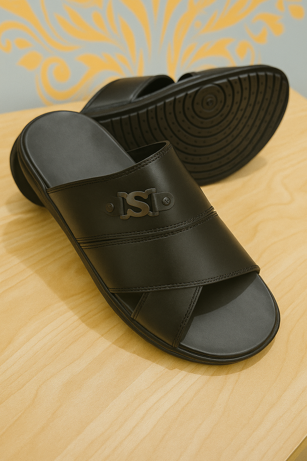Trendy Black Anti Slip Slides