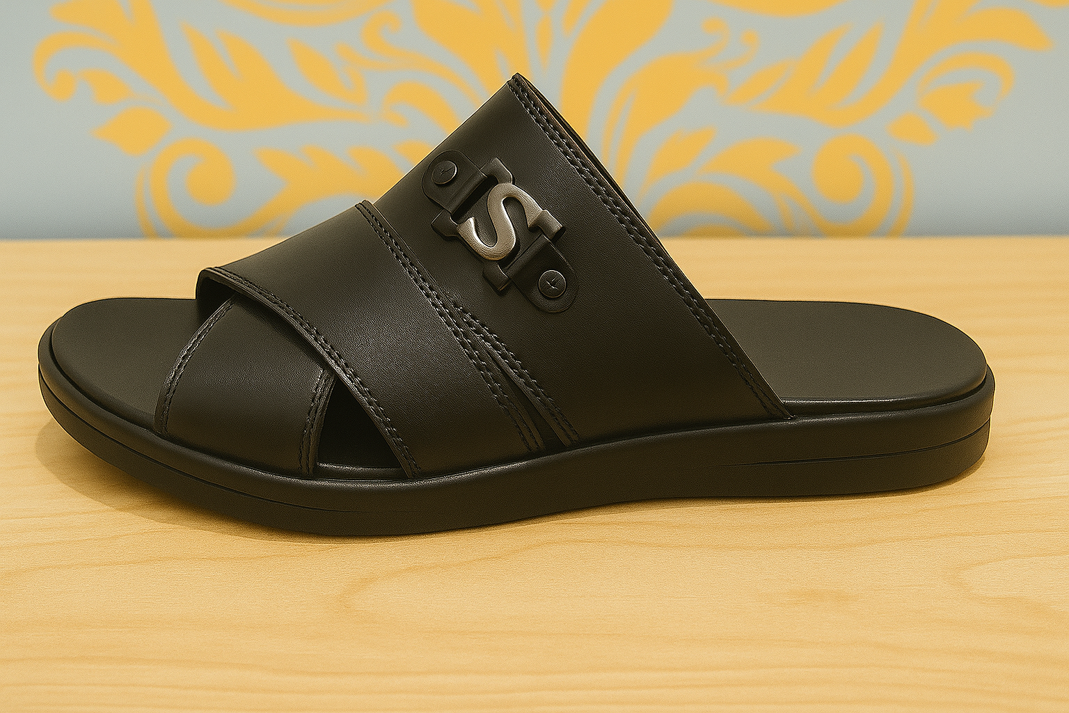 Trendy Black Anti Slip Slides